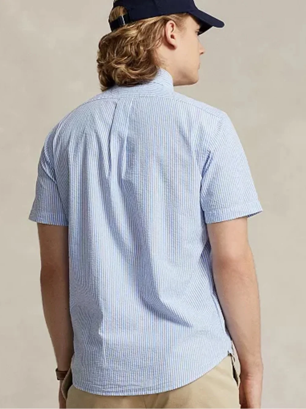 NWT Polo Ralph Lauren Men’s Seersucker Untucked Fit Short Sleeve Button Down 1XB